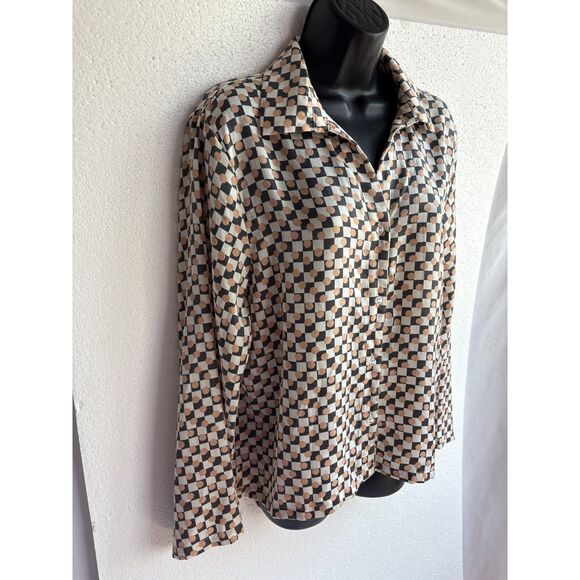 Splendid Button Down Shirt NWT Size M Career Office Professional Checkered - Picture 3 of 9